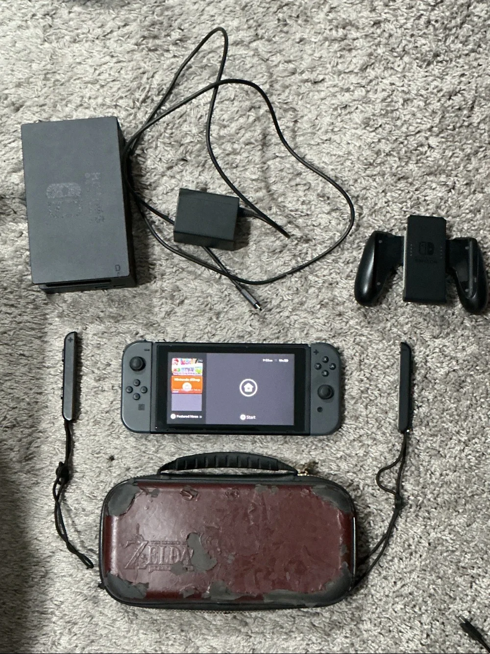 Nintendo Gray Switch Console with Dock, Joy‑Con Grip and Carry Case